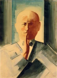 Self-Portrait with Raised Hand